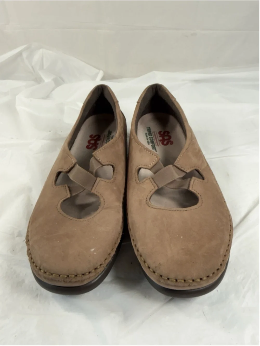 SAS Women's Size 8.5W Praline Tan Crissy Slip On Nubuck Leather Loafer Shoes